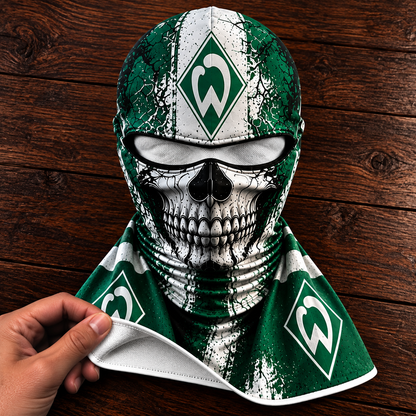 SV Werder Bremen Horror Balaclava – Gruselige Fußball Fan Sturmhaube | Halloween Maske