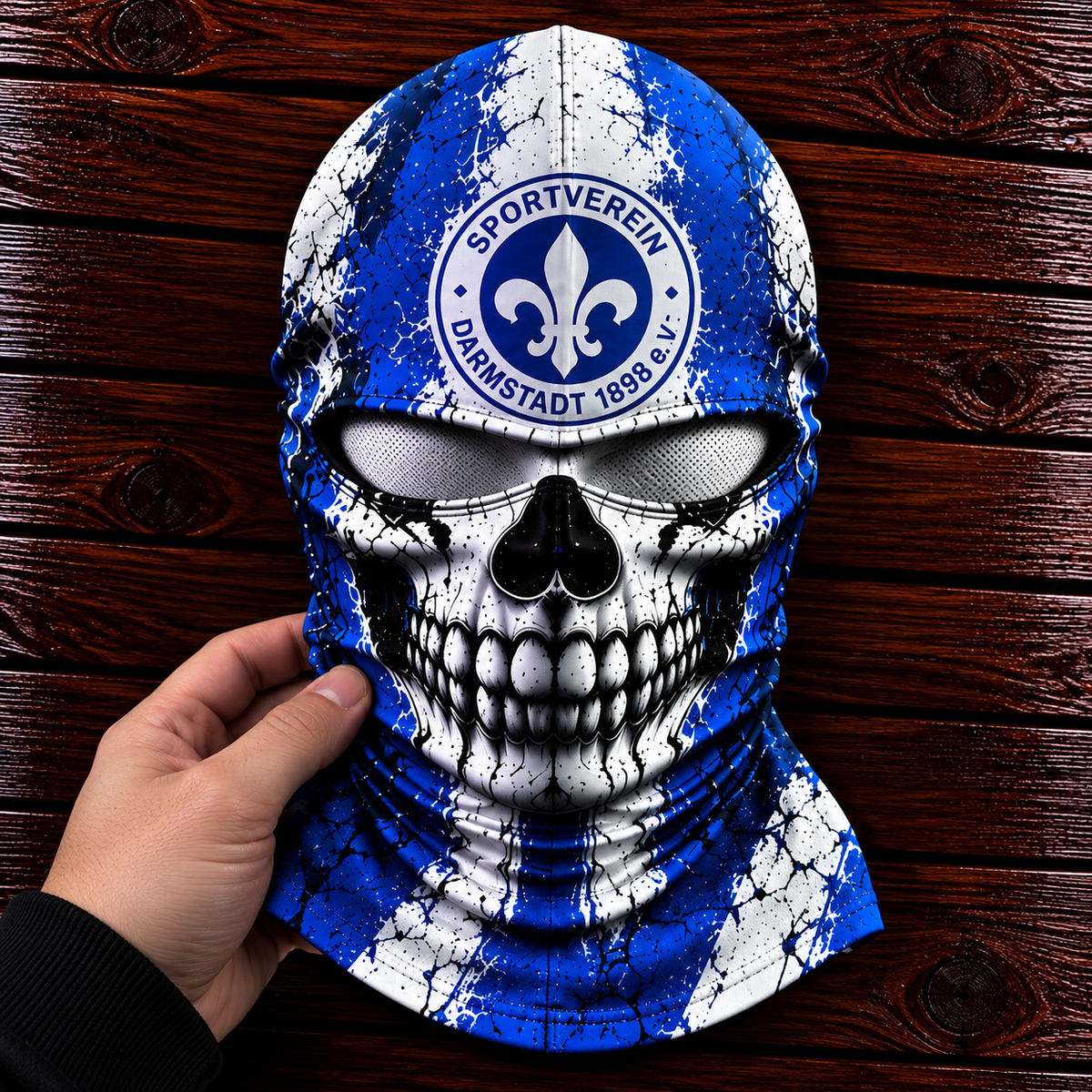 SV Darmstadt 98 Horror Balaclava – Gruselige Fußball Fan Sturmhaube | Halloween Maske