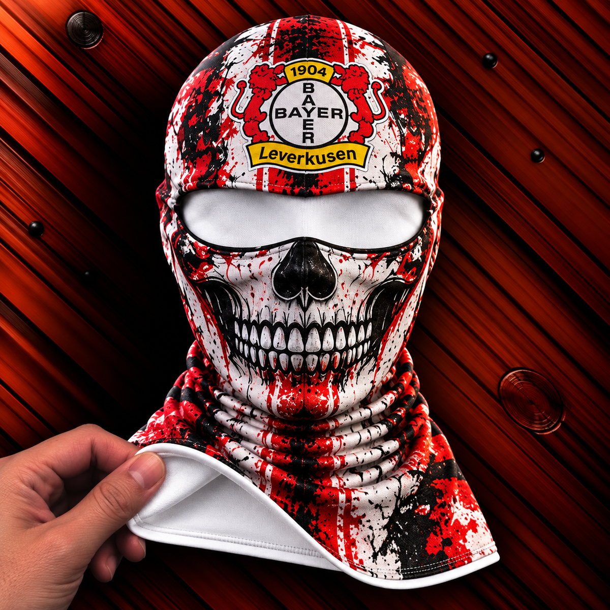 Bayer 04 Leverkusen Horror Balaclava – Gruselige Fußball Fan Sturmhaube | Halloween Maske