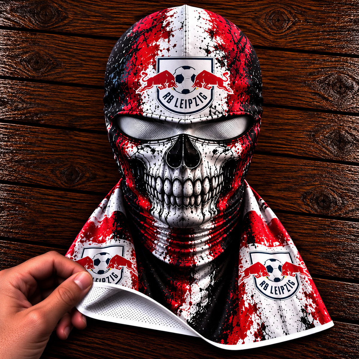 RB Leipzig Horror Balaclava – Gruselige Fußball Fan Sturmhaube | Halloween Maske