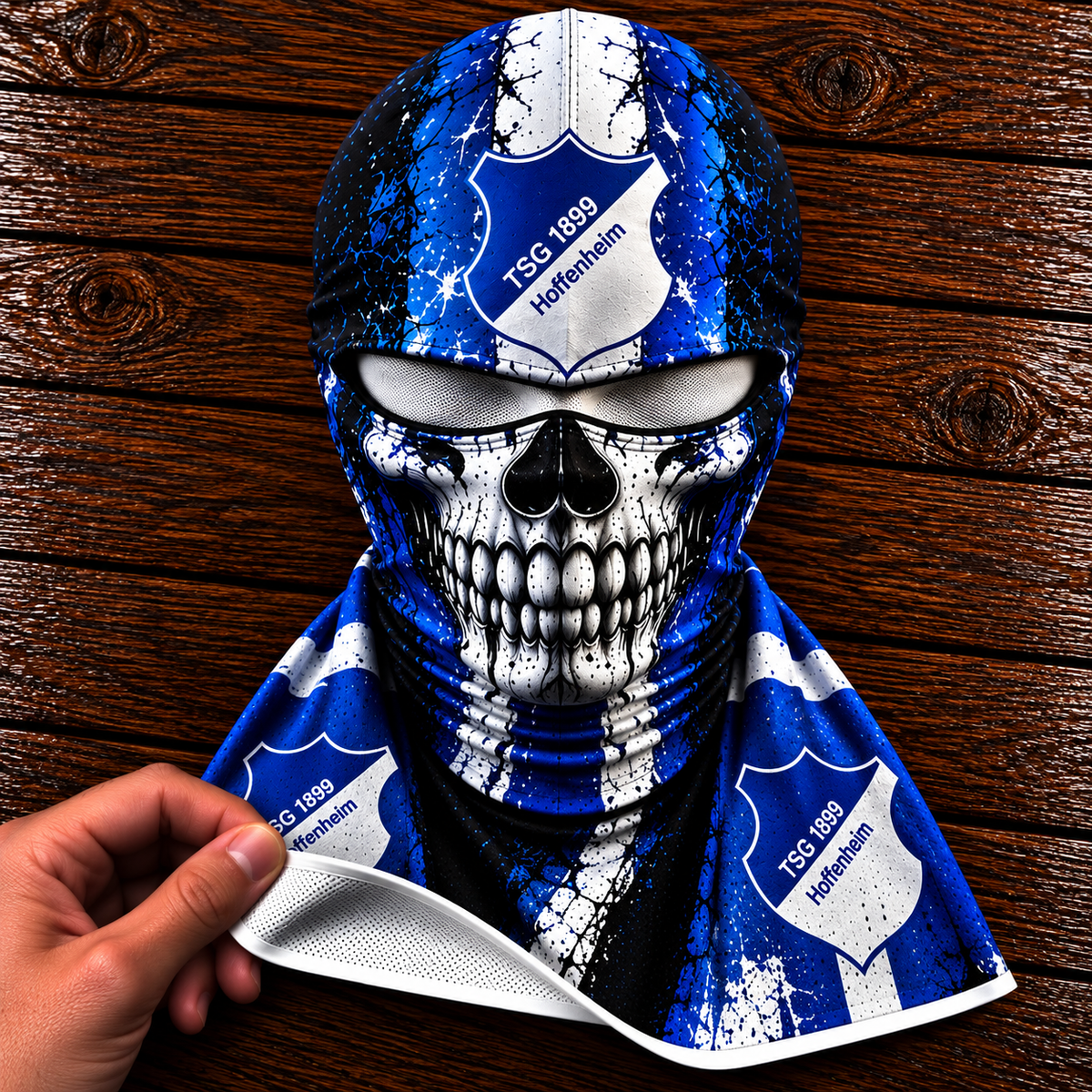 TSG Hoffenheim Horror Balaclava – Gruselige Fußball Fan Sturmhaube | Halloween Maske