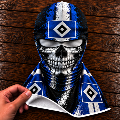 Hamburger SV Horror Balaclava – Gruselige Fußball Fan Sturmhaube | Halloween Maske