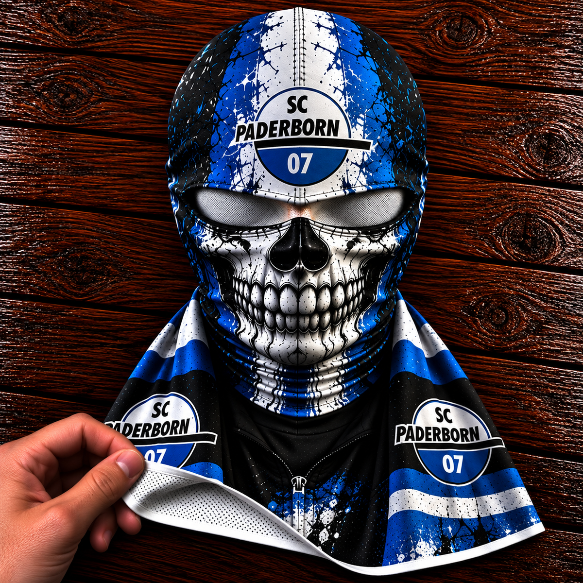 SC Paderborn 07 Horror Balaclava – Gruselige Fußball Fan Sturmhaube | Halloween Maske