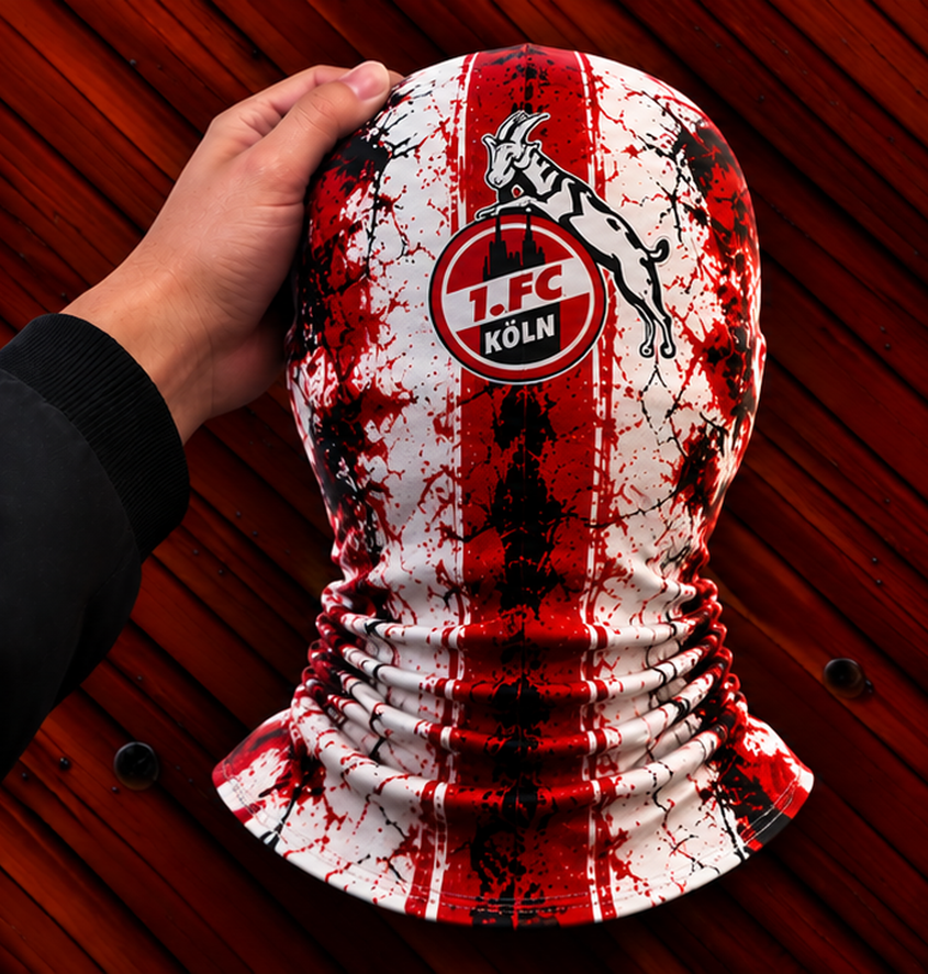 1. FC Köln Horror Balaclava – Gruselige Fußball Fan Sturmhaube | Halloween Maske