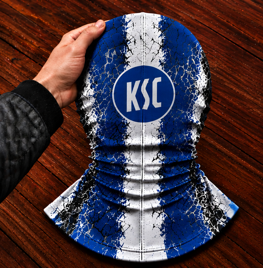 Karlsruher SC Horror Balaclava – Gruselige Fußball Fan Sturmhaube | Halloween Maske