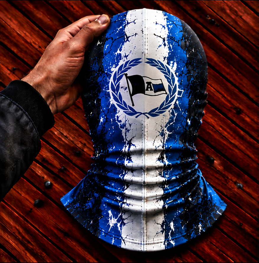 Arminia Bielefeld Horror Balaclava – Gruselige Fußball Fan Sturmhaube | Halloween Maske