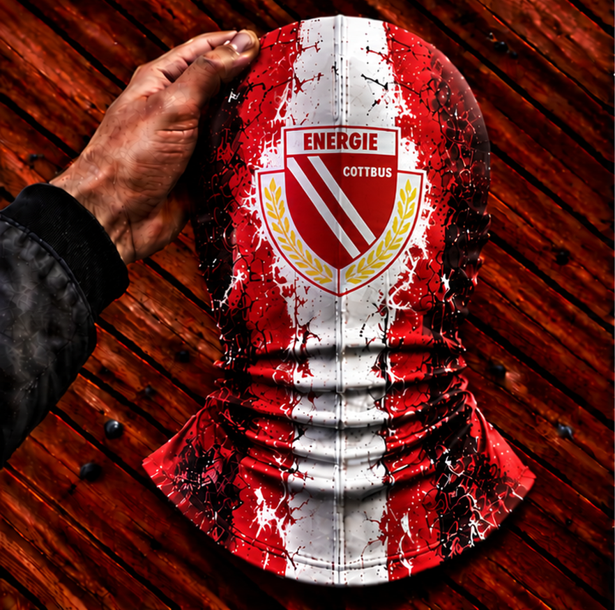 Energie Cottbus Horror Balaclava – Gruselige Fußball Fan Sturmhaube | Halloween Maske