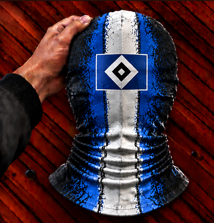 Hamburger SV Horror Balaclava – Gruselige Fußball Fan Sturmhaube | Halloween Maske