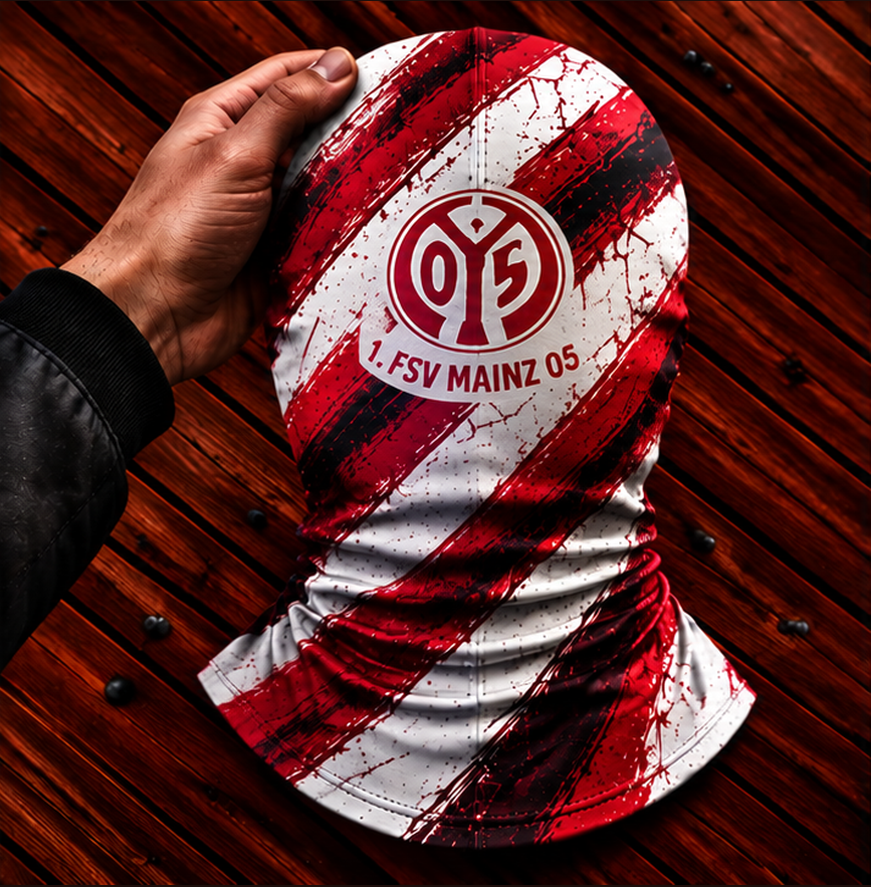 1. FSV Mainz 05 Horror Balaclava – Gruselige Fußball Fan Sturmhaube | Halloween Maske