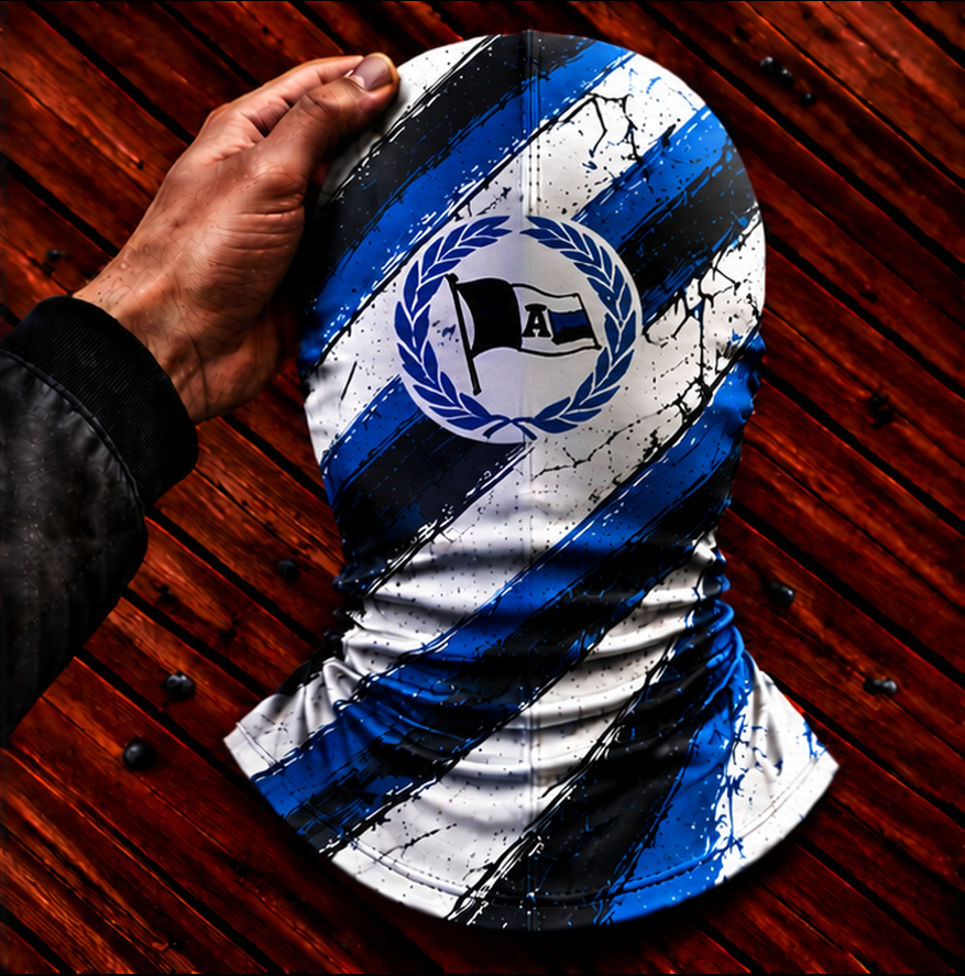 Arminia Bielefeld Horror Balaclava – Gruselige Fußball Fan Sturmhaube | Halloween Maske