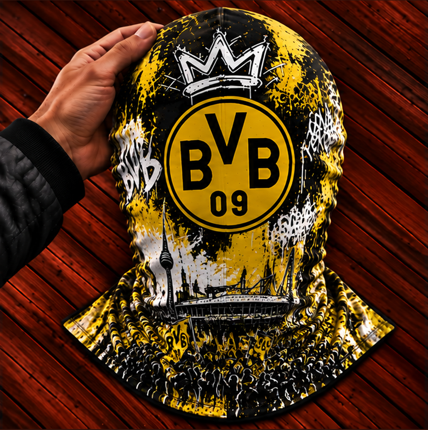 Borussia Dortmund Ultras Graffiti Balaclava – Fußball Fan Sturmhaube | Premium Streetwear Edition