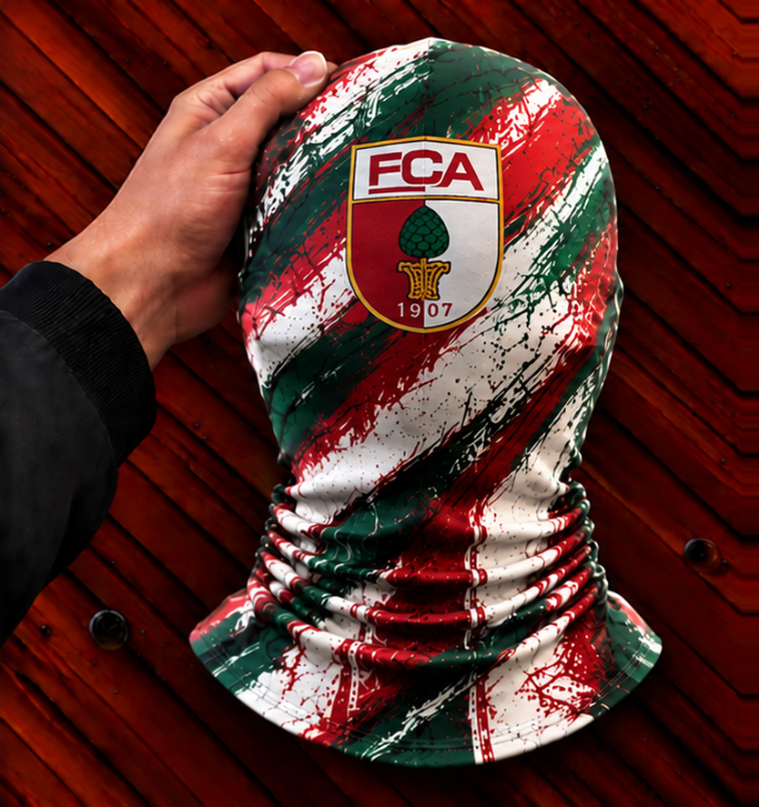 FC Augsburg Horror Balaclava – Gruselige Fußball Fan Sturmhaube | Halloween Maske