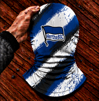 Hertha BSC Horror Balaclava – Gruselige Fußball Fan Sturmhaube | Halloween Maske