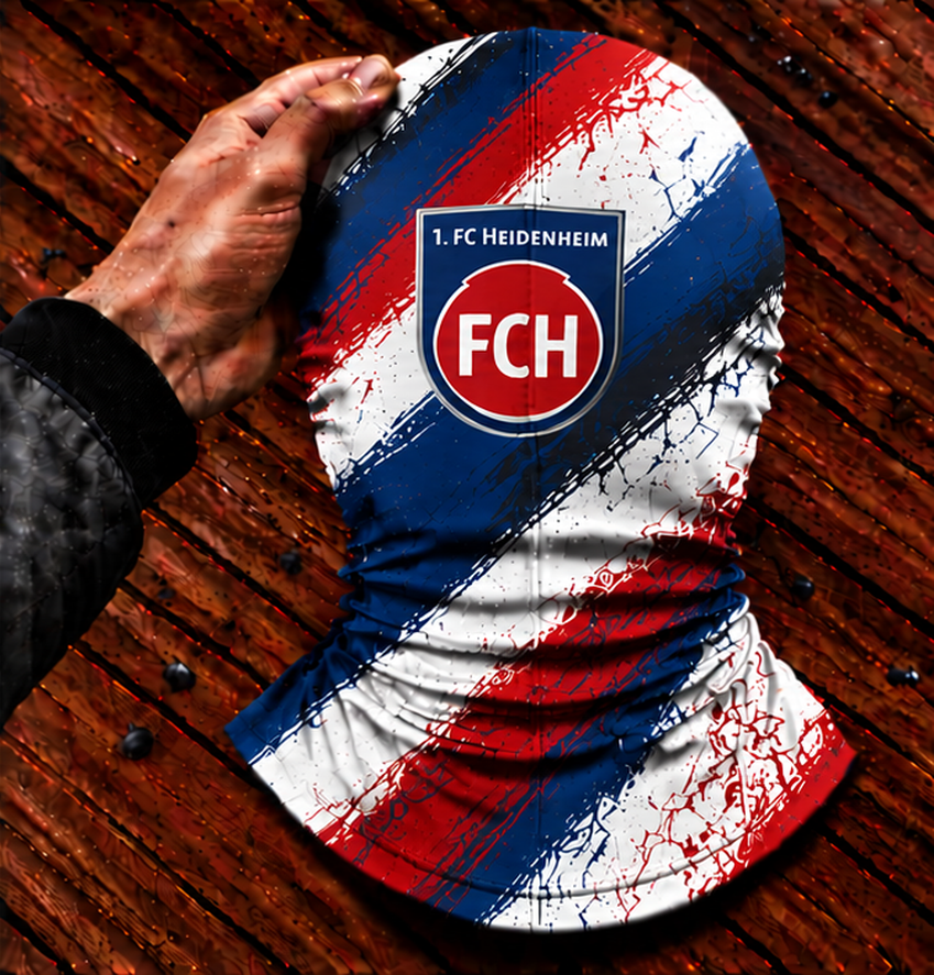 1. FC Heidenheim Horror Balaclava – Gruselige Fußball Fan Sturmhaube | Halloween Maske