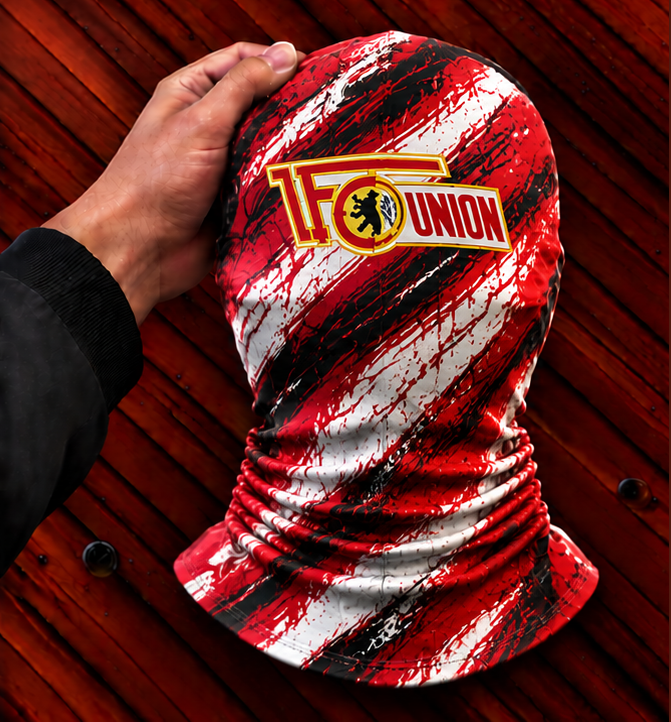 1. FC Union Berlin Horror Balaclava – Gruselige Fußball Fan Sturmhaube | Halloween Maske