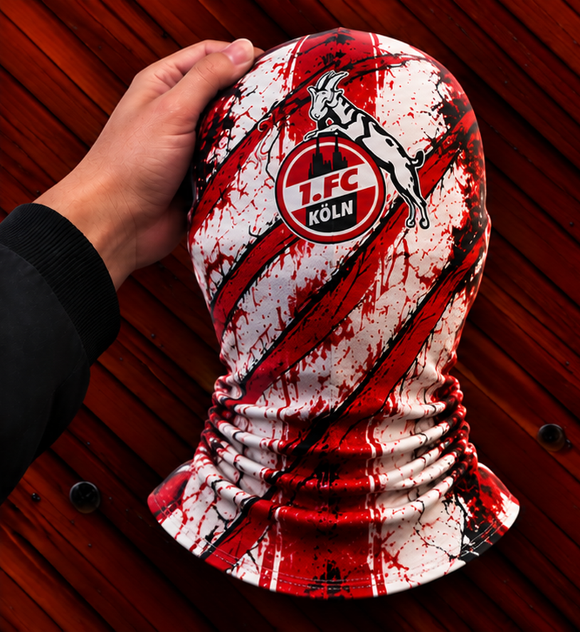 1. FC Köln Horror Balaclava – Gruselige Fußball Fan Sturmhaube | Halloween Maske