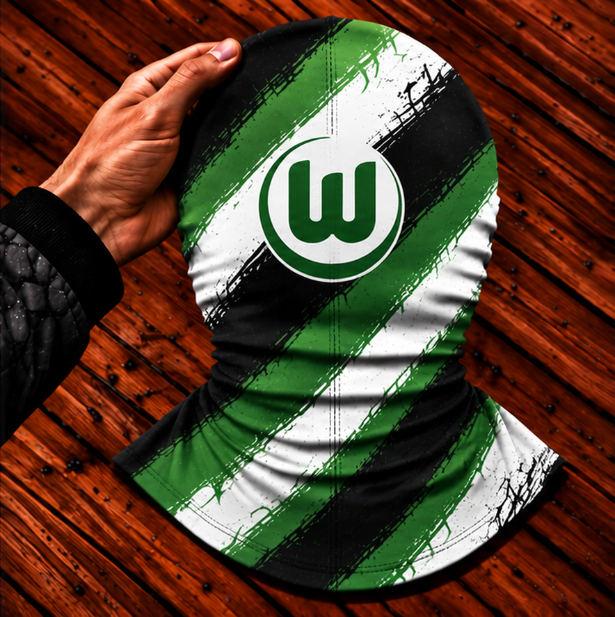 VfL Wolfsburg Horror Balaclava – Gruselige Fußball Fan Sturmhaube | Halloween Maske