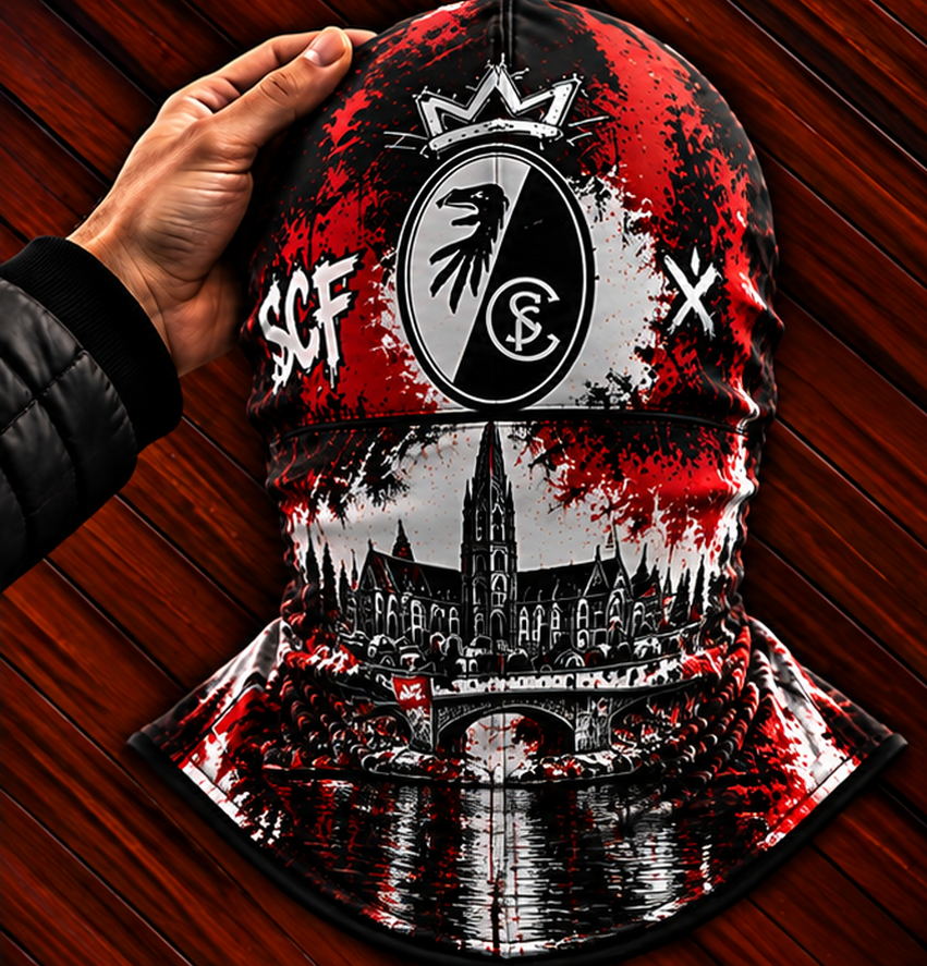 SC Freiburg Ultras Graffiti Balaclava – Fußball Fan Sturmhaube | Premium Streetwear Edition