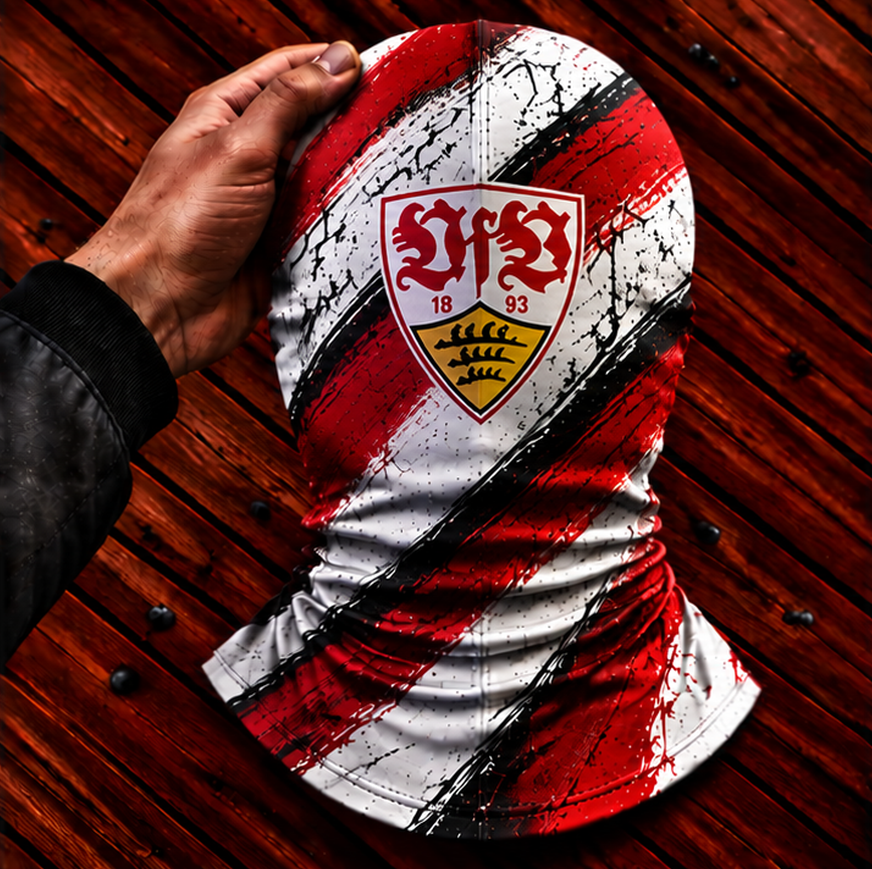 VfB Stuttgart Horror Balaclava – Gruselige Fußball Fan Sturmhaube | Halloween Maske