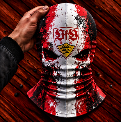 VfB Stuttgart Horror Balaclava – Gruselige Fußball Fan Sturmhaube | Halloween Maske