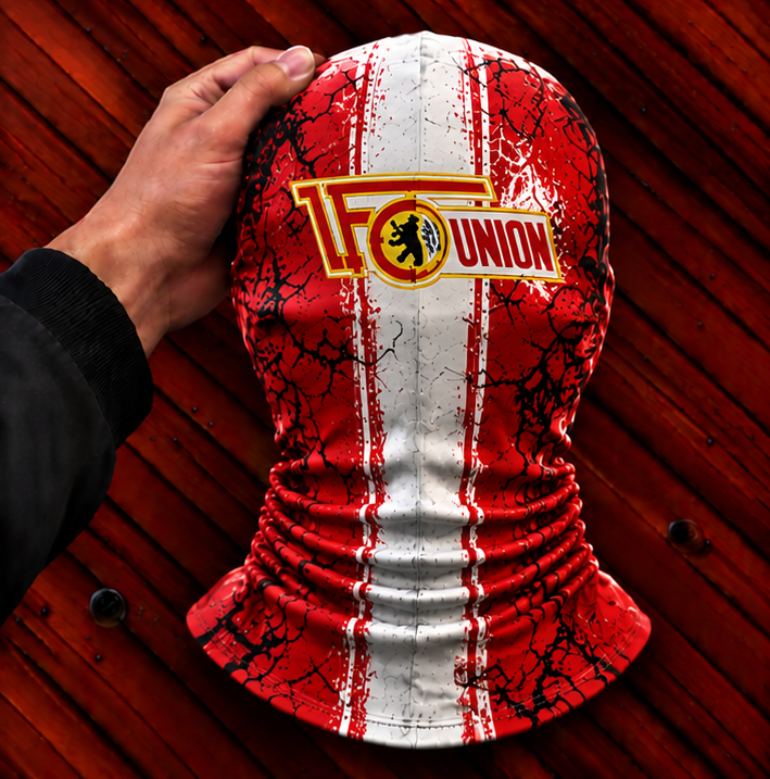 1. FC Union Berlin Horror Balaclava – Gruselige Fußball Fan Sturmhaube | Halloween Maske