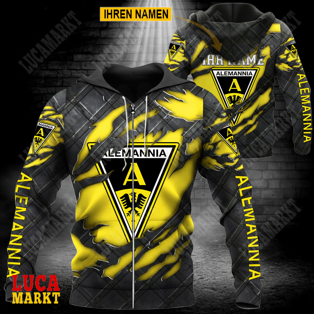 Alemannia Aachen - Reißverschluss-Hoodie Neue Edition mit Ihrem Namen