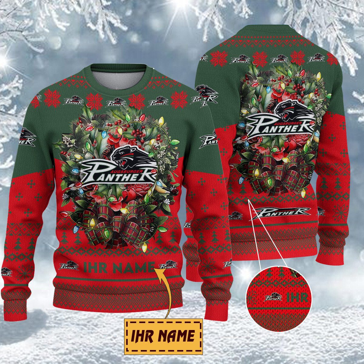 Augsburger Panther Special Edition Weihnachtspullover - Individueller Name