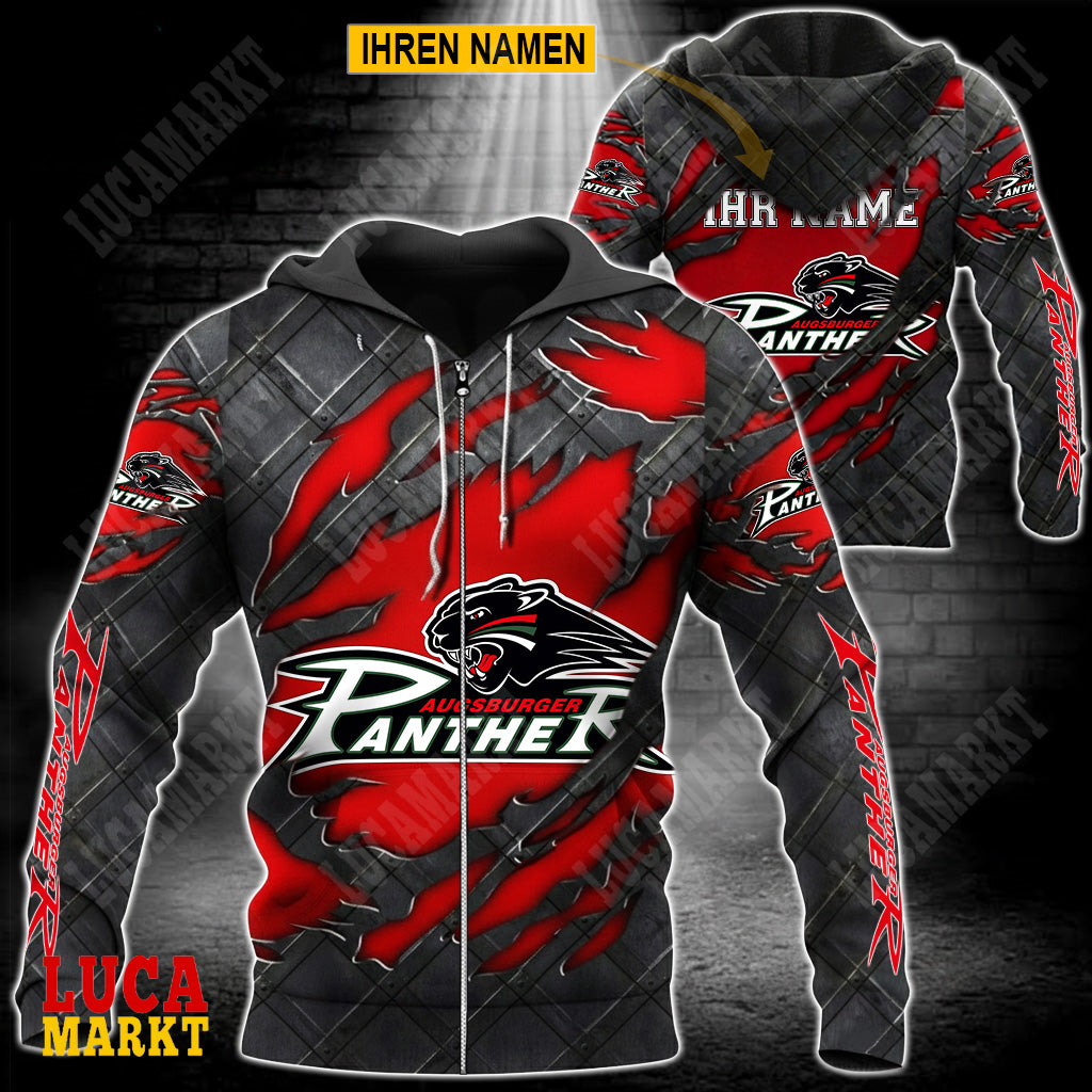 Augsburger Panther - Reißverschluss-Hoodie Neue Edition mit Ihrem Namen