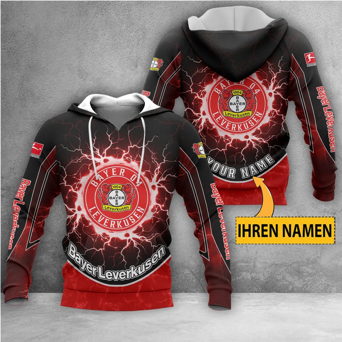Bayer 04 Leverkusen Individueller Name Neue Edition Kapuzenpullover