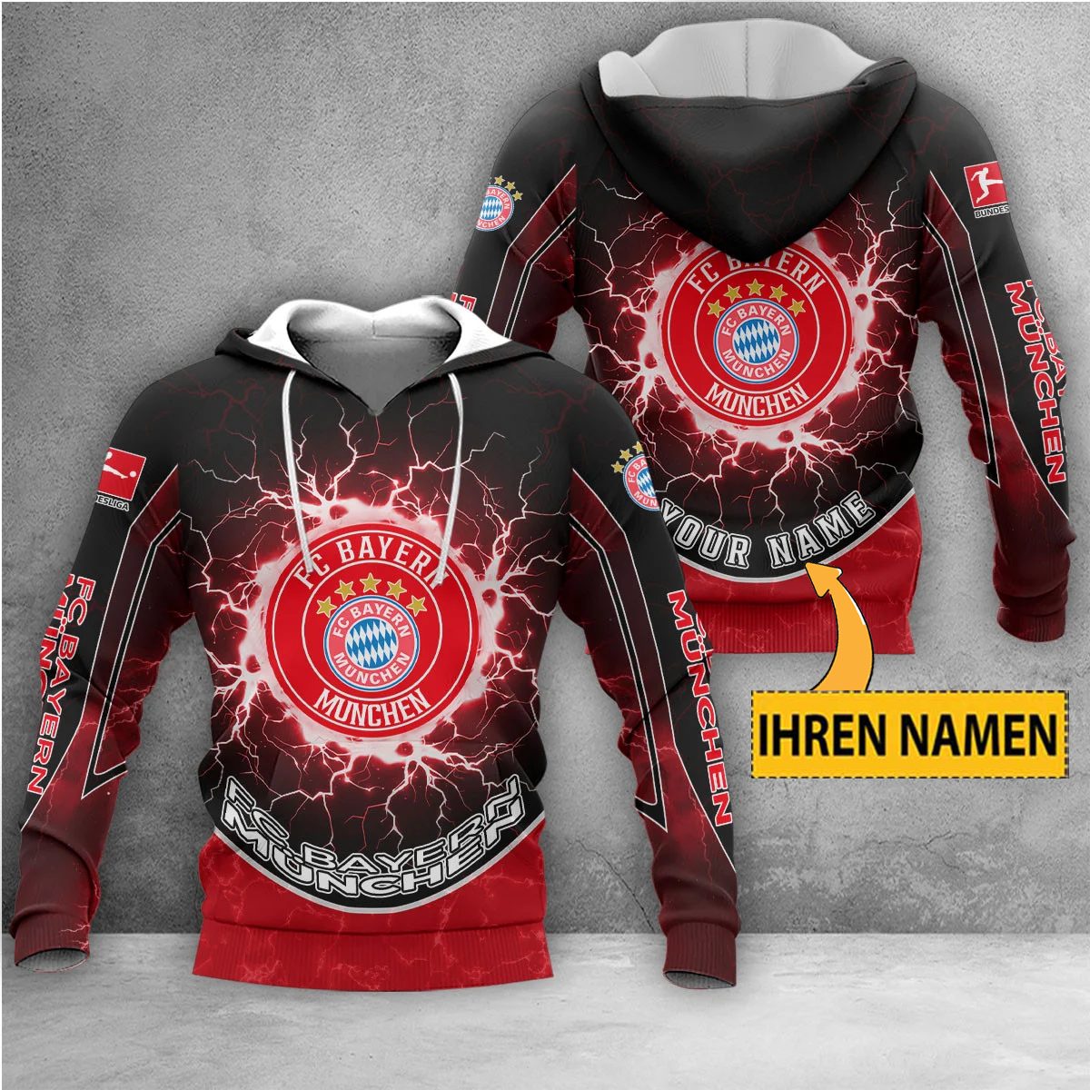 Bayern München Individueller Name Neue Edition Kapuzenpullover