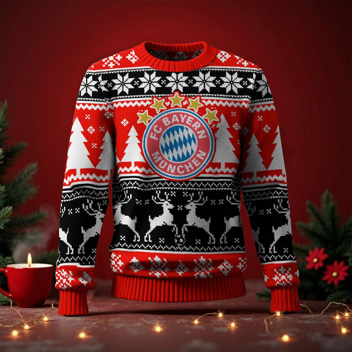 Bayern München Fan Edition Weihnachtspullover im neuen Design