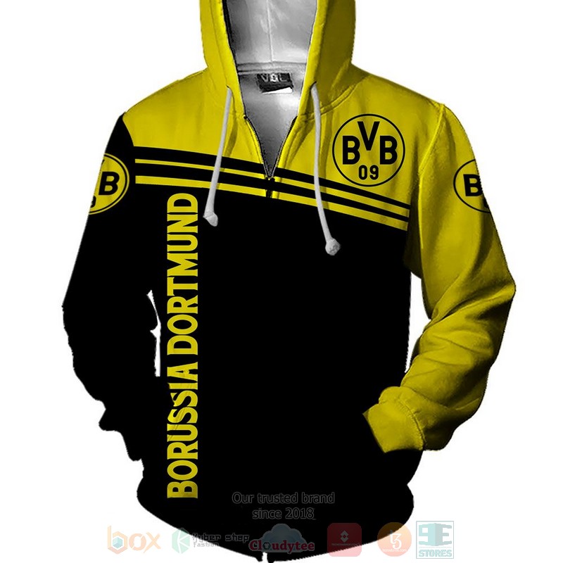 Borussia Dortmund Schwarz Gelb Reißverschluss-Hoodie