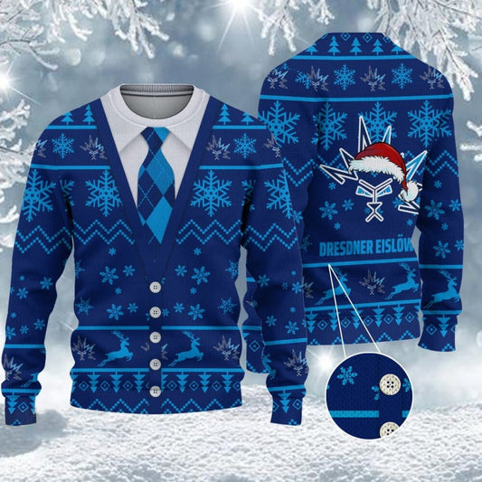 Dresdner Eislöwen Neuer Stil Weihnachtspullover