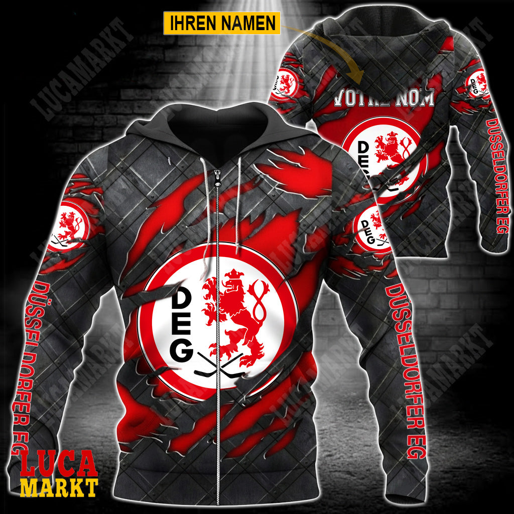 Düsseldorfer EG - Reißverschluss-Hoodie Neue Edition mit Ihrem Namen