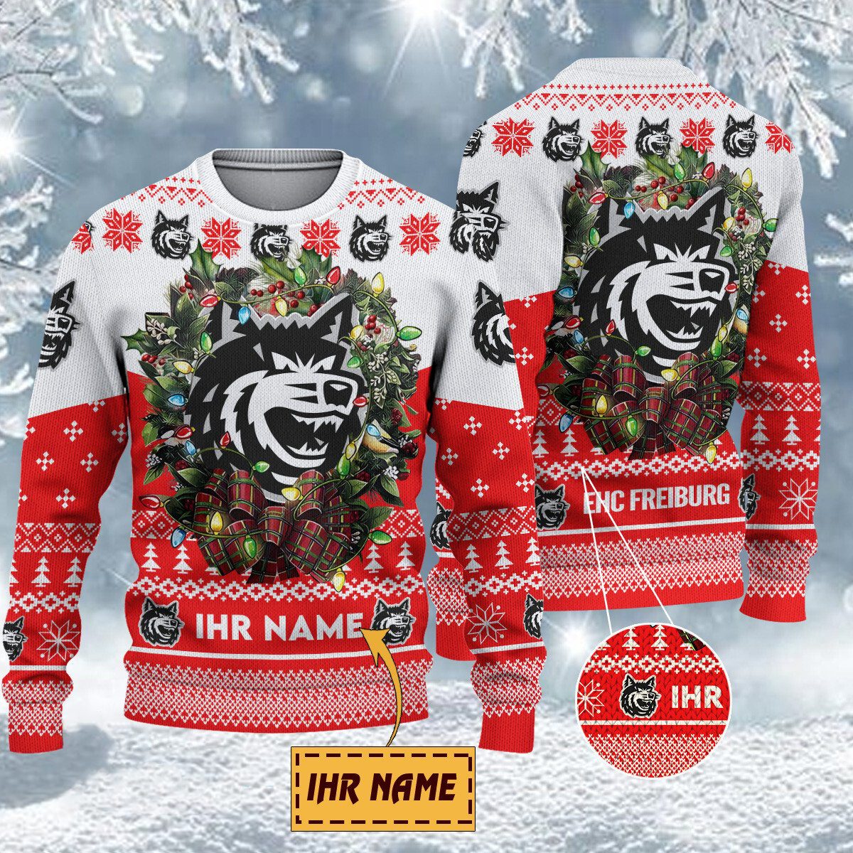 EHC Freiburg Special Edition Weihnachtspullover - Individueller Name