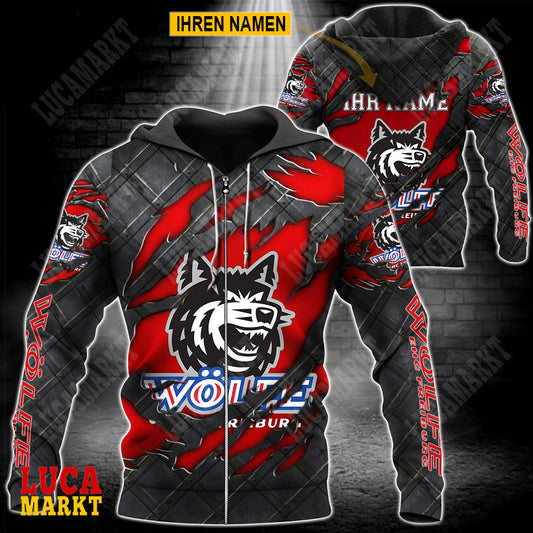 EHC Freiburg - Reißverschluss-Hoodie Neue Edition mit Ihrem Namen