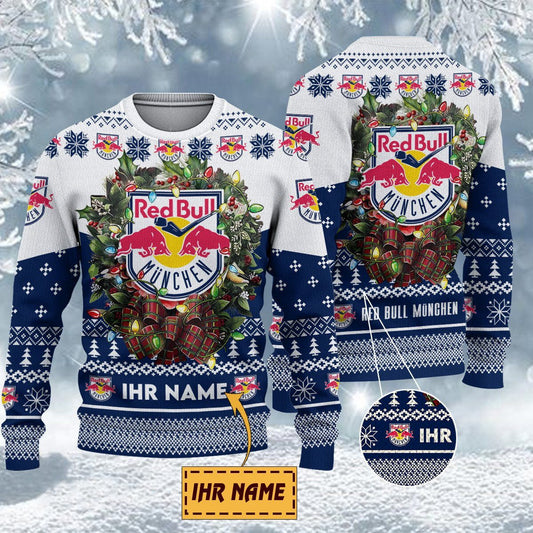EHC Red Bull München Special Edition Weihnachtspullover - Individueller Name