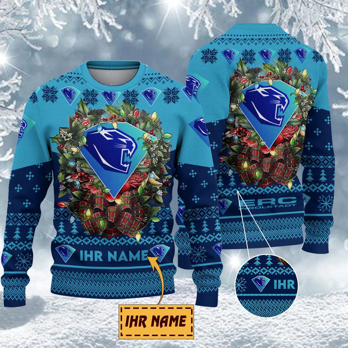 ERC Ingolstadt Special Edition Weihnachtspullover - Individueller Name