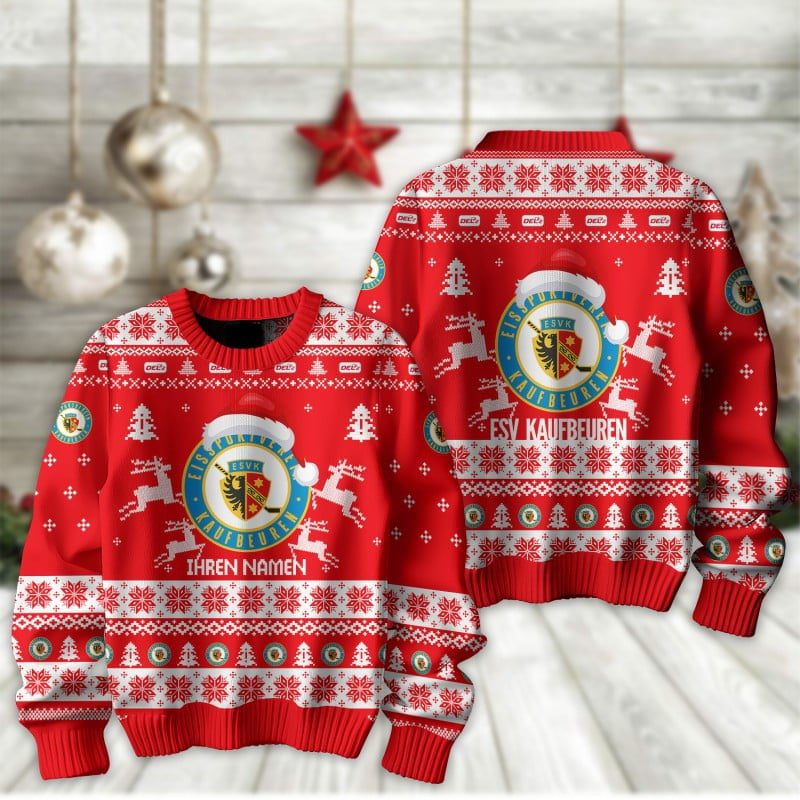 ESV Kaufbeuren Fan Edition Weihnachtspullover im neuen Design - Individueller Name