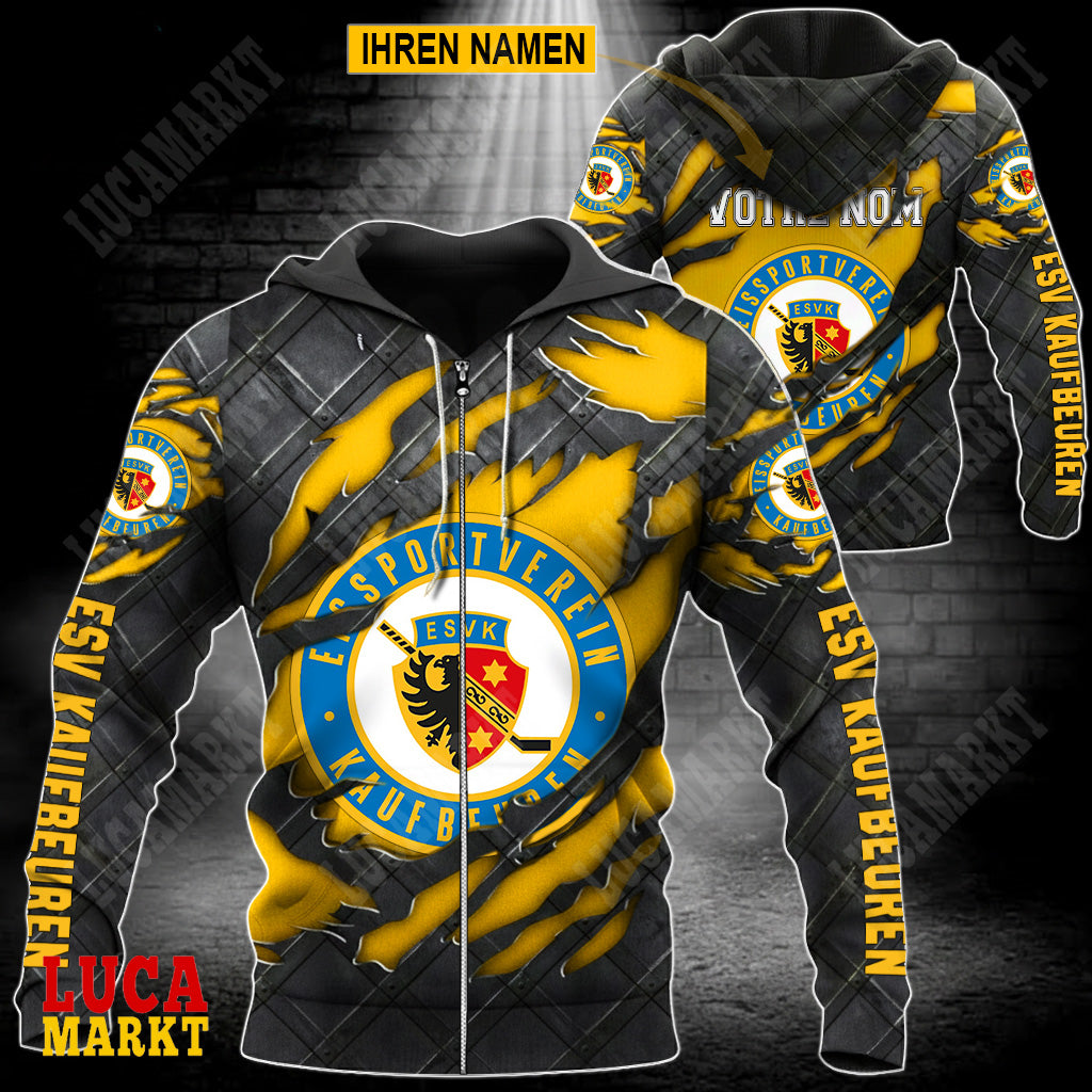 ESV Kaufbeuren - Reißverschluss-Hoodie Neue Edition mit Ihrem Namen