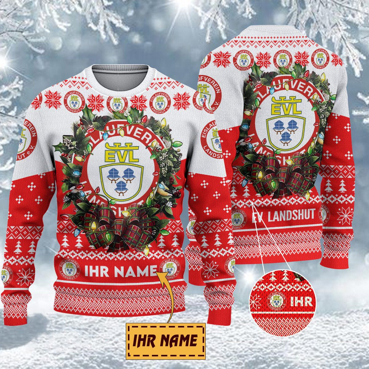 EV Landshut Special Edition Weihnachtspullover - Individueller Name