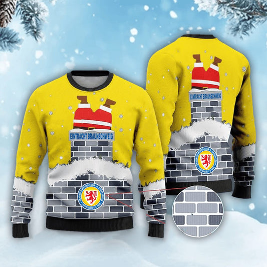 Neues Modell- Eintracht Braunschweig Weihnachtspullover mit Weihnachtsmann-Motiv