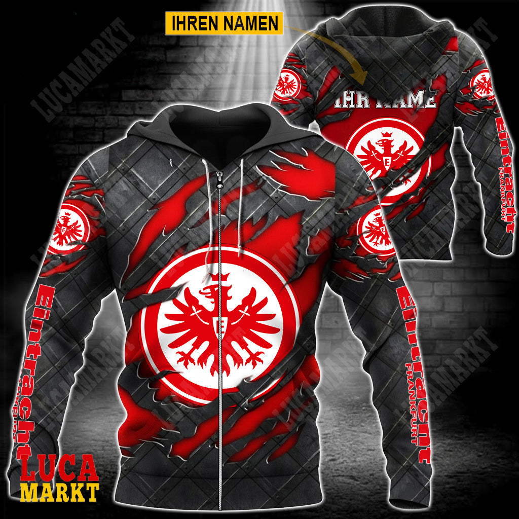 Eintracht Frankfurt - Reißverschluss-Hoodie Neue Edition mit Ihrem Namen