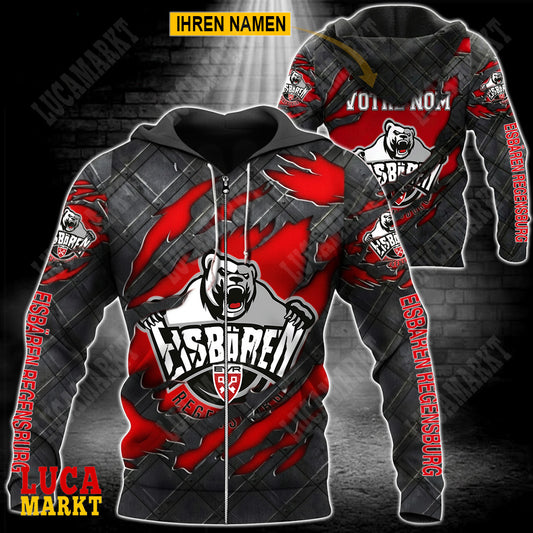 Eisbären Regensburg - Reißverschluss-Hoodie Neue Edition mit Ihrem Namen