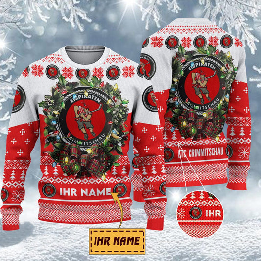 Eispiraten Crimmitschau Special Edition Weihnachtspullover - Individueller Name