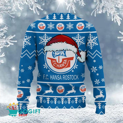 FC Hansa Rostock Neuer Stil Weihnachtspullover