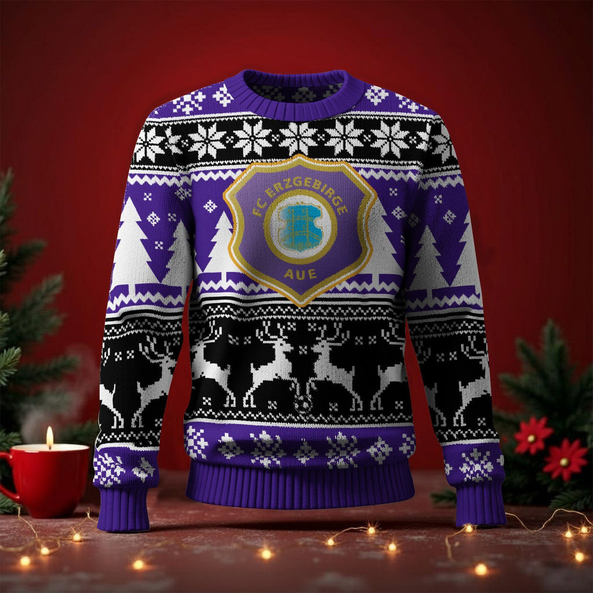 FC Erzgebirge Aue Fan Edition Weihnachtspullover im neuen Design