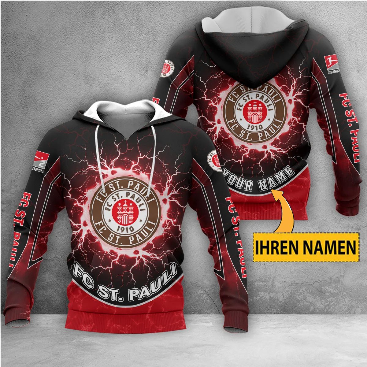 FC St. Pauli Individueller Name Neue Edition Kapuzenpullover