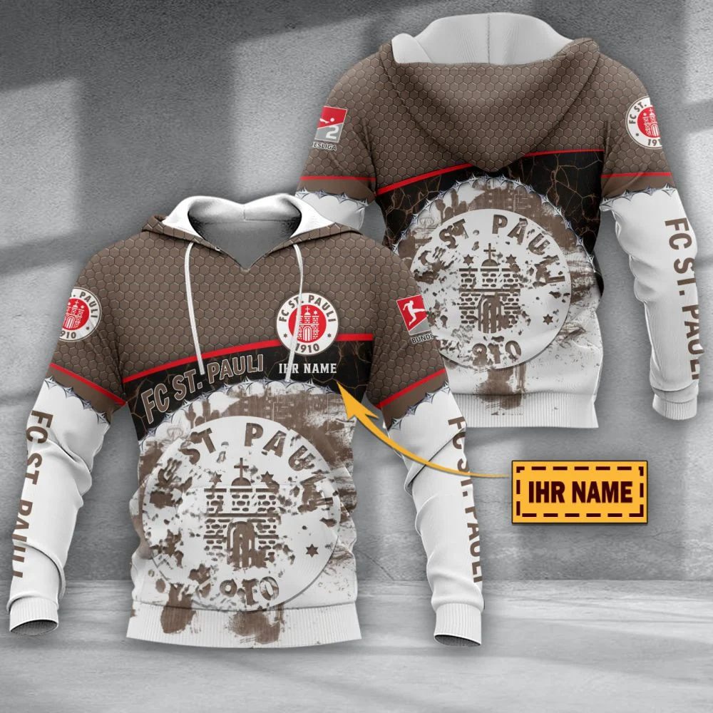 FC St. Pauli Individueller Name Sonderausgabe Kapuzenpullover