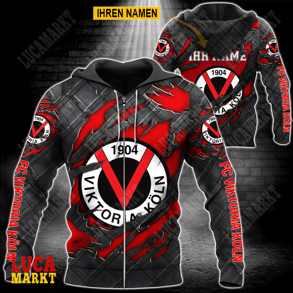 FC Viktoria Köln - Reißverschluss-Hoodie Neue Edition mit Ihrem Namen